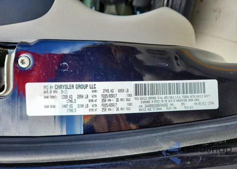 2011 Chrysler Town & Country Touring L z USA, uszkodzony, nr VIN 2A4RR8DG5BR704958